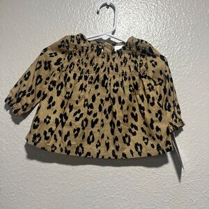 Carter's Tan and Black Leopard Print Blouse
